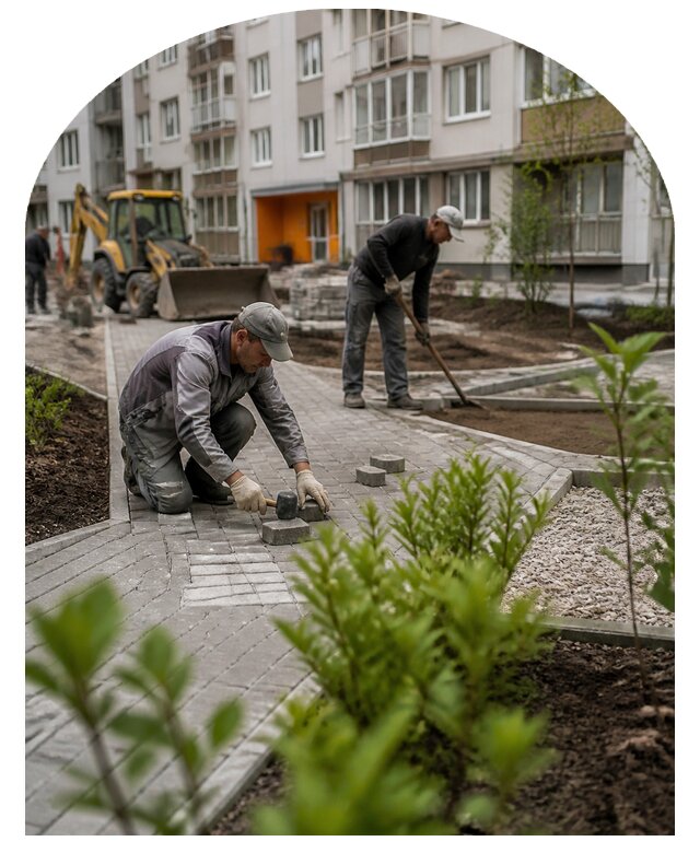 Благоустройство двора многоквартирного дома в Стрежевом